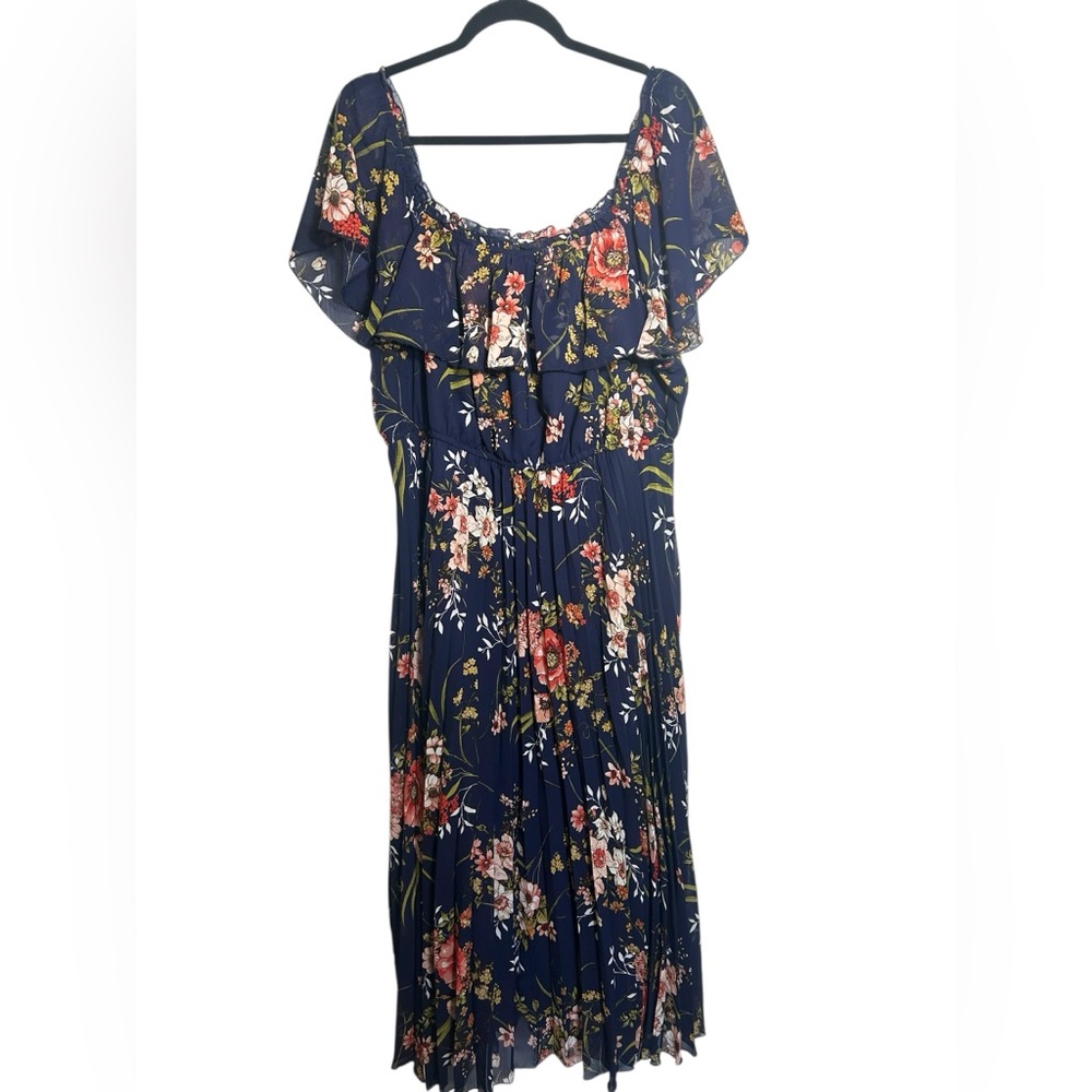 Indigo Rose Floral Maxi Dress – Size 3X